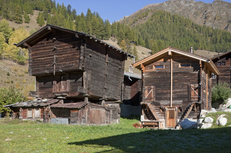 Umbau Stall bzw. Wohnhaus im Goms - Aussenansicht 
