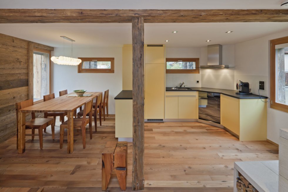 Umbau Stall bzw. Wohnhaus im Goms - Wohnbereich